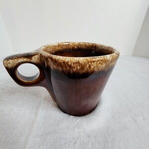 Vintage Hull Pottery Brown Drip Glaze Oven Proof Coffee Cup/Mug 3.5" USA